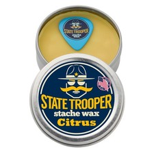State Trooper Mustache Wax for Men Medium Hold with Beeswax, Coconut Oil Lan