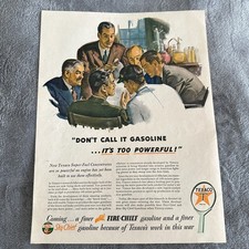 Texaco Fire Sky Chief WWII 1944 Powerful Gasoline Vintage Oil Print Ad