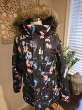 Burton Women's TWC Charlie Faux Fur Hooded Tie Dye Snowboard Ski Jacket Size...