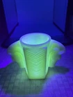 VTG Macbeth Evans Monax Double Horse Head Milk Glass Art Deco URANIUM Vase