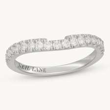 Neil Lane 14k White Gold Diamond Wedding Band 3/8 ct tw Ring Size 7