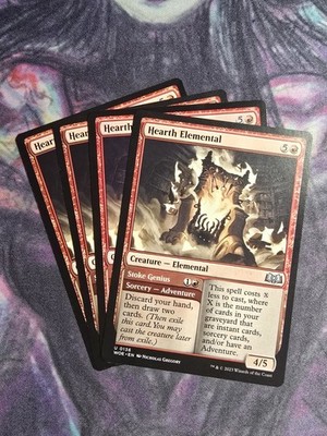 x4 Hearth Elemental // Stoke Genius U MTG Wilds of Eldraine M/NM, English