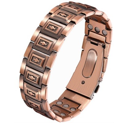 Men's Pure Copper Magnetic Therapy Bracelet Adjustable Pain Relief Arthritis