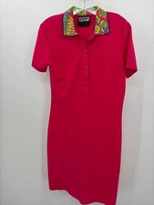 Pre-Owned Versace Jeans Couture Pink Size Large Knee Length Short Sleeve Dress