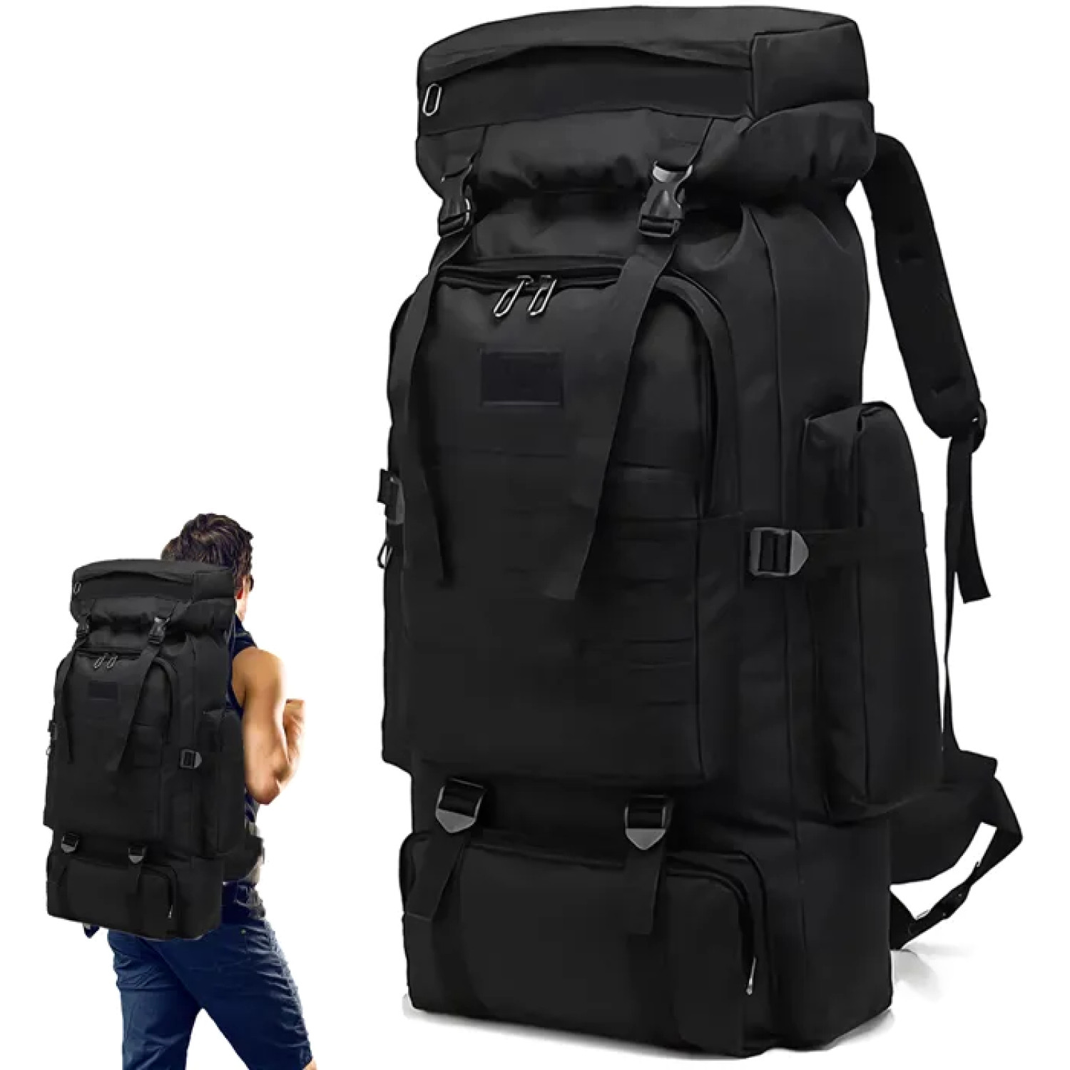 Sac à dos randonnée 80L étanche grand volume trekking et matériel de camping outdoor