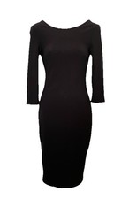 EXPRESS Chic LITTLE BLACK DRESS With Gold Back-Zip Closure LBD Size XS