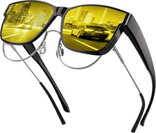 Night Vision Glasses Fit over Glasses for Men Women - Polarized anti Glare HD Ye