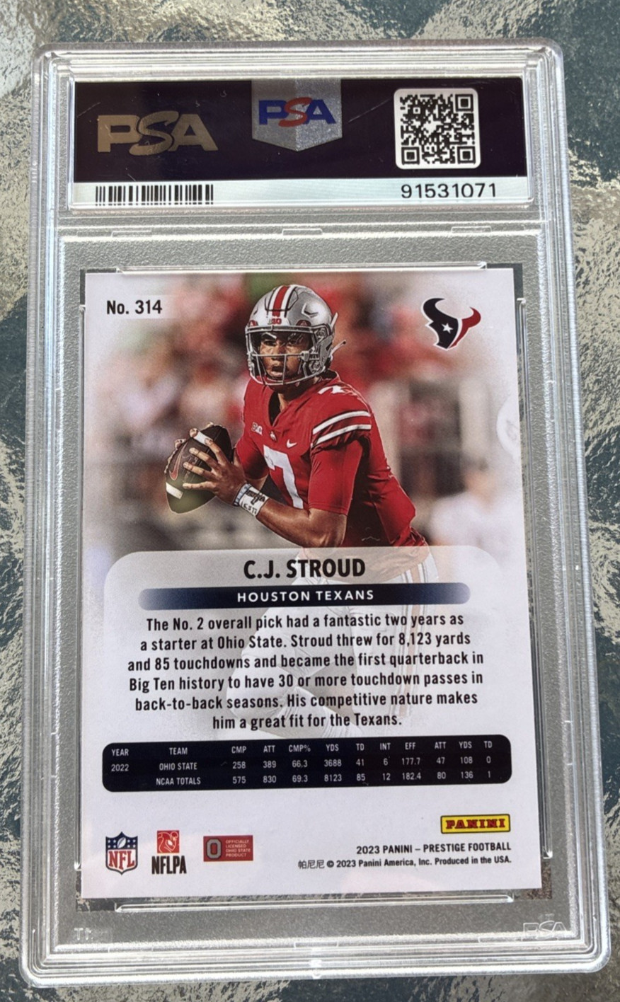 3 2023 CJ Stroud rookie cards Mosaic,Donruss Prestige all PSA 10 view 7