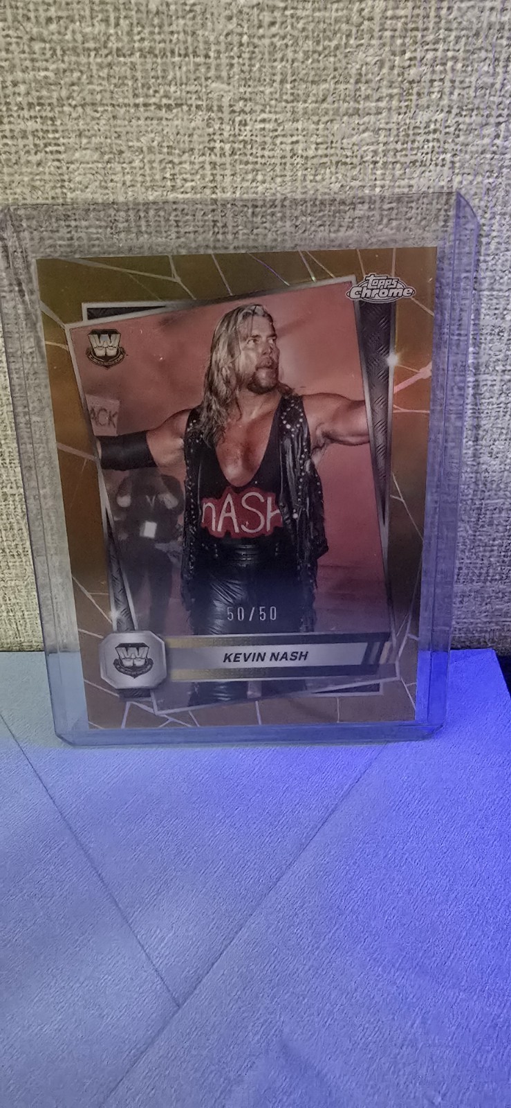 2025 Topps Chrome WWE Kevin Nash Gold Refractor 50/50 #184