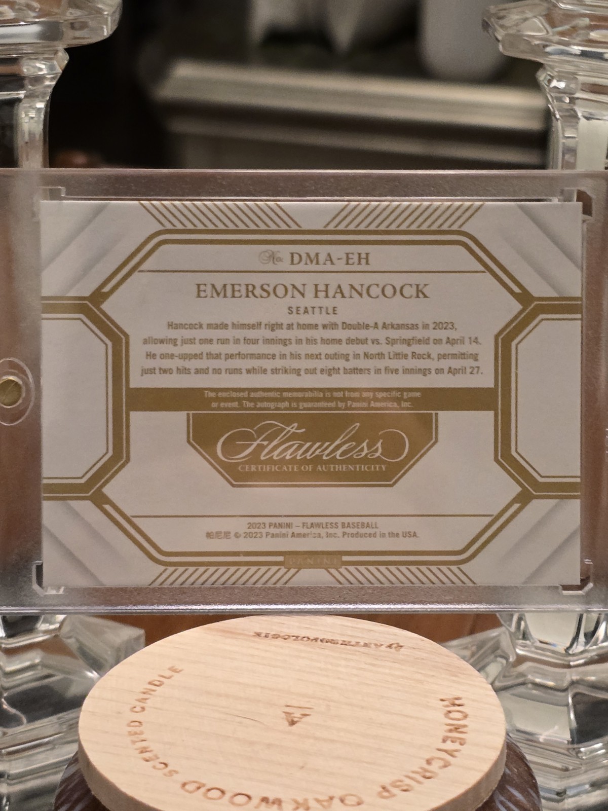 2023 Panini Flawless EMERSON HANCOCK /15 Signature Auto Patch Sapphire Mariners  view 5