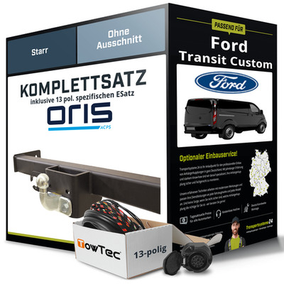 Für FORD Transit Custom Typ V362 Anhängerkupplung starr +eSatz 13pol 12- NEU AHK
