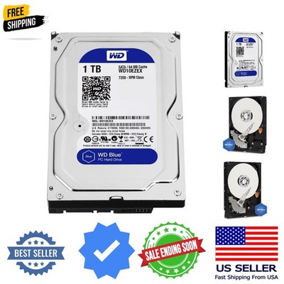 WD BLUE Deskptop 1TB 1Terabyte 3.5''Hard Disk Drive, 5400~7200RPM, SATA3 6.0GB...