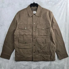 Flint and Tinder Mens Brown Cotton Waxed Field Jacket Size Medium Ripstop new