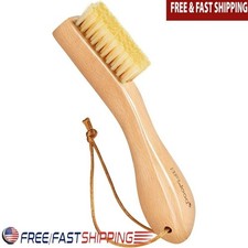 Laundry Stain Brush Soft Boar Bristles Ergonomic Handle Delicate Fabrics New