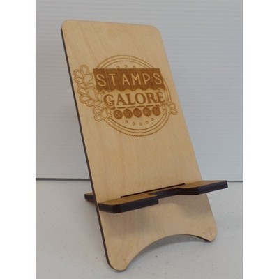 Laser Enzo Designs 1 Wood Cell Phone Stand Engraved Store Logo 7''x3.5'' USA C15