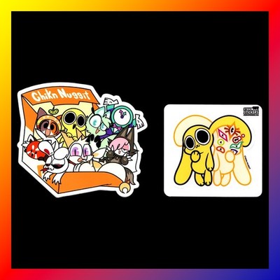 CHIKN NUGGIT Set of 2 STICKER Official BUZZFEED Slushi COFI Cheezborger ISCREAM