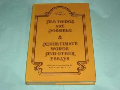 All Things Are Possible and - Hardcover, by Lev Shestov - Very Good u