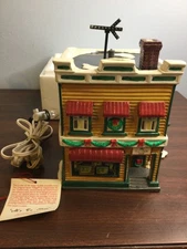 VTG Dept 56 Snow Village 1992 Al’s TV Shop Christmas Building Light Cord Antenna