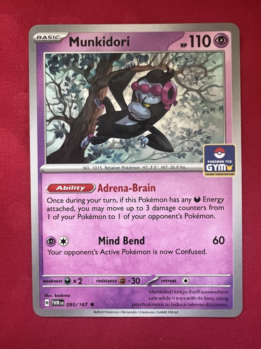 munkidori pokemon card value Pokemon Asia Exclusive Munkidori Gym Promo Stamped 095/167
