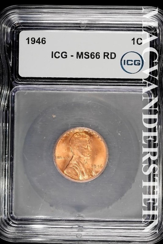 1946 Lincoln Wheat Cent- ICG MS66 RD- Lustrous- No Reserve #SLA1079