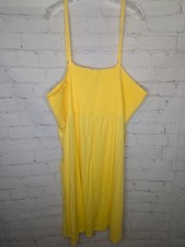 Ellos Women's Plus Yellow Adjustable Spaghetti Strap Sundress Size 3X