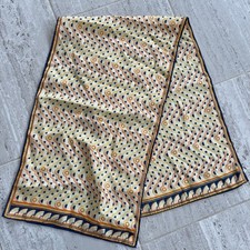 Vtg Robinson Golluber Pretica Scarf Geometric Mod Oblong Japan 12x43 Yellow