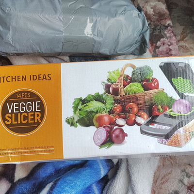 Kitchen Ideas Veggie Slicer 14pc Set Multi-Function Easy Clean Black/Green