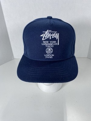 Stussy Embroidered Logo World Tour Blockhead NWT Cotton Baseball Cap World Your