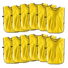 12Pcs 17.7x11" Training Vest Sport Practice Jersey Yellow