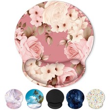 Ergonomic Mouse Pad with Wrist Rest, Small Mousepad with Non-Slip Rubber Base...