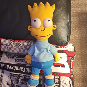 Bart Simpson Plush Doll Yellow/Blue 1990 Vintage