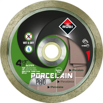 4-1/2 In. Porcelain Diamond Blade for Dry and Wet Cutting | Tile Tools Rubi NEW