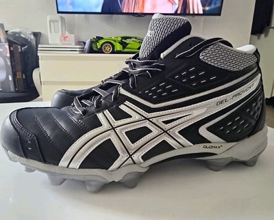 NEU ASICS GEL-PRO VOS7 Fußballschuhe Nocken Schnürung schwarz/weiß/grau EUR 44