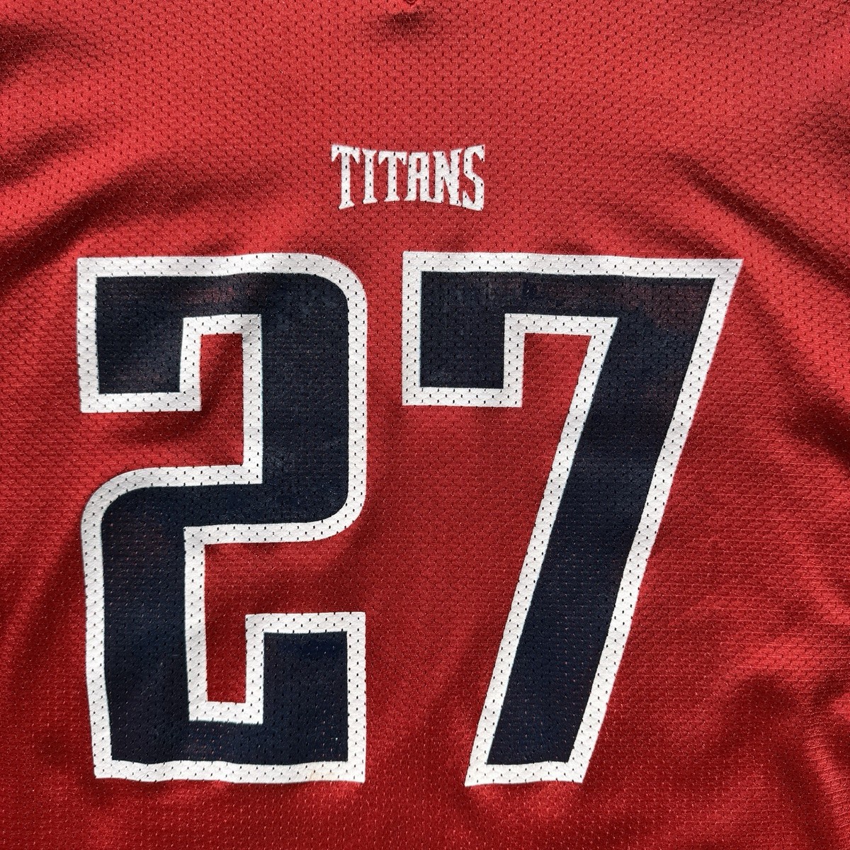 Vintage Tennessee Titans Eddie George #27 Puma Red Alternate