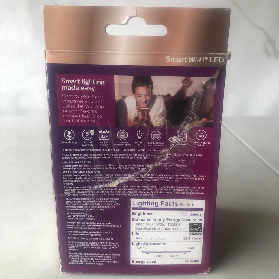 Philips 75-Watt Equivalent PAR30S Smart Wi-Fi LED Color Changing Light Bulb 1pk - Image 2 of 4