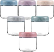 6 Pack 16oz Glass Jars with Lids, Reusable Small Mason Jars for Overnight Oats,