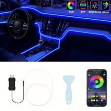 5M Car Interior RGB LED Strip Light Ambient Atmosphere Lamps APP Music Control