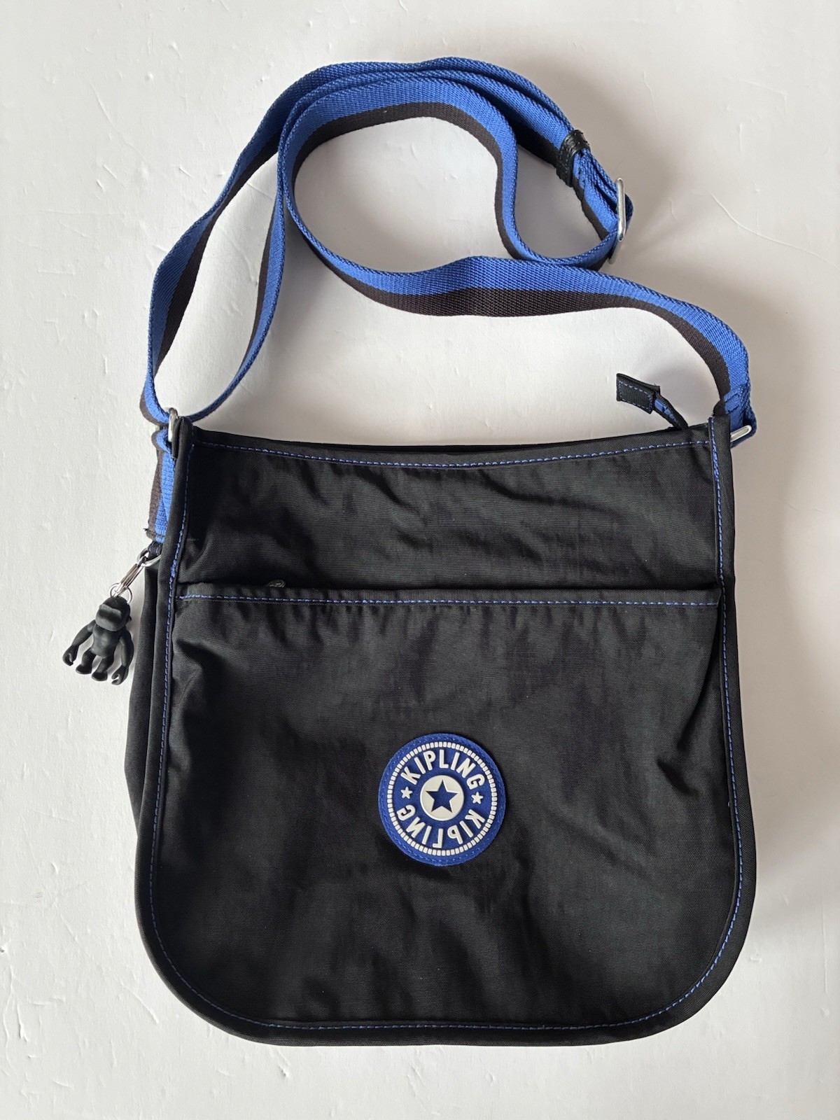 Kipling Black & Blue Patsy M Nylon Crossbody Bag … - image 1