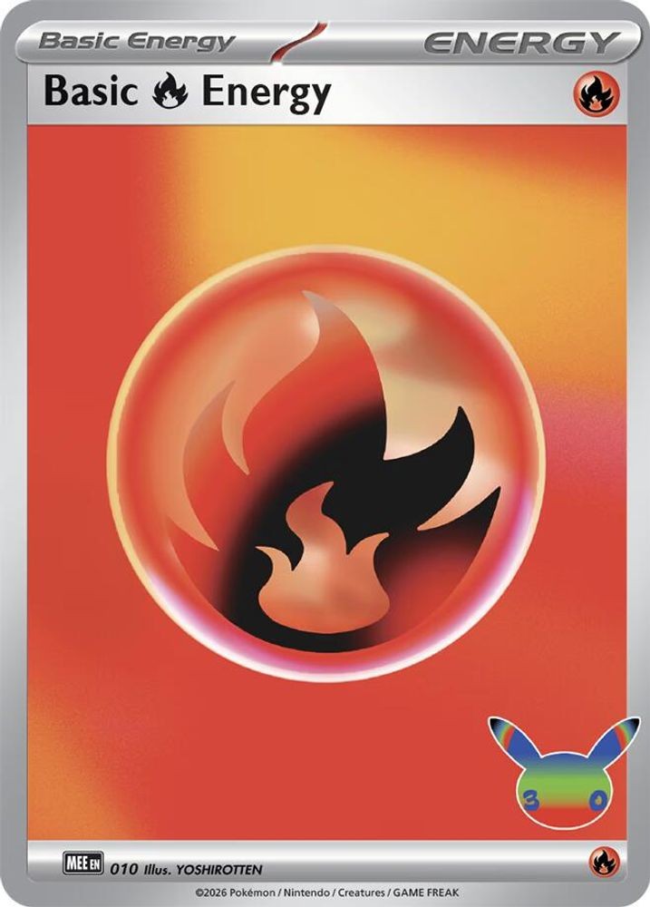 Basic Fire Energy (30th Celebration) 010 Holo MEE: Mega Evolution Energies