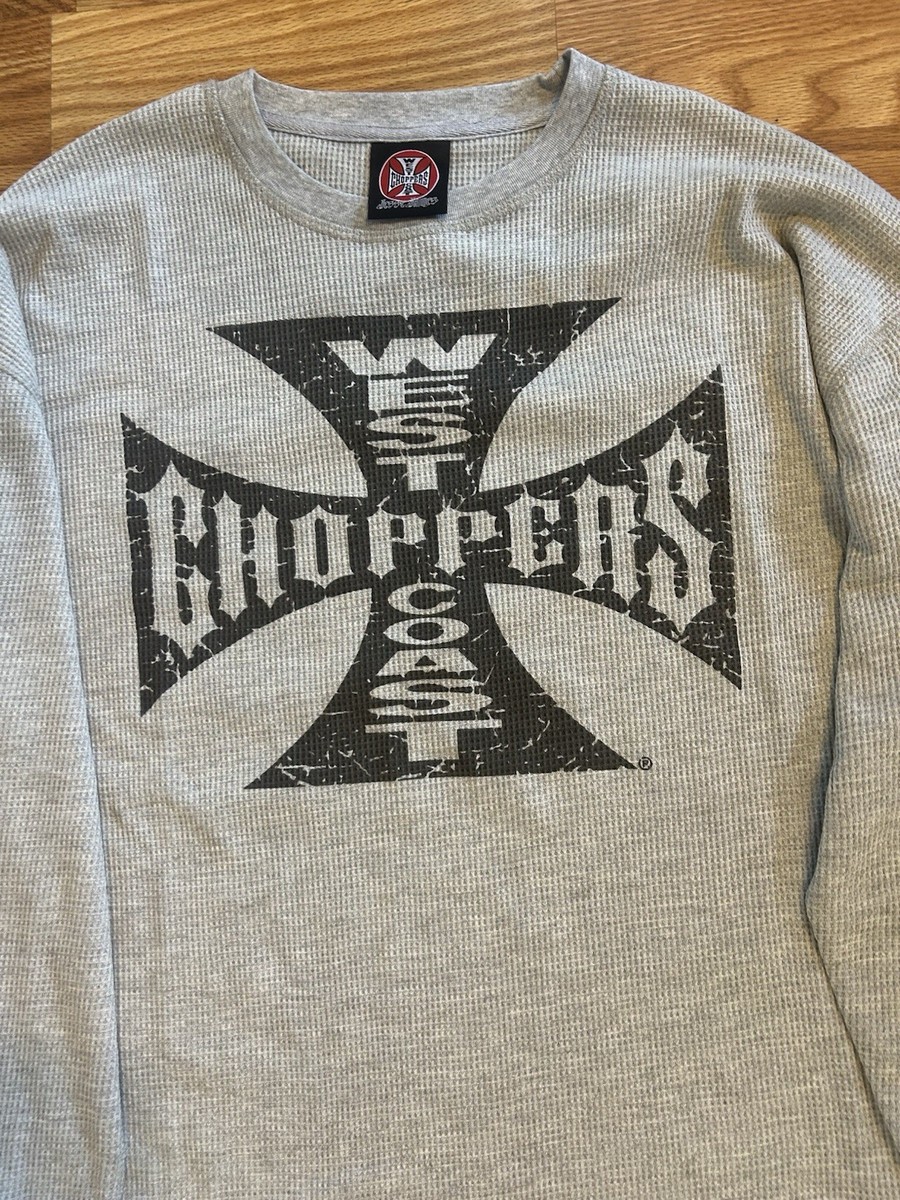 Jesse James West Coast Choppers Mens XL Iron Cross Thermal Knit T