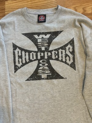 Jesse James West Coast Choppers Mens XL Iron Cross Thermal Knit T