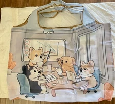 Wrapables Large Foldable Tote Nylon Reusable Grocery Bag Working Dog New