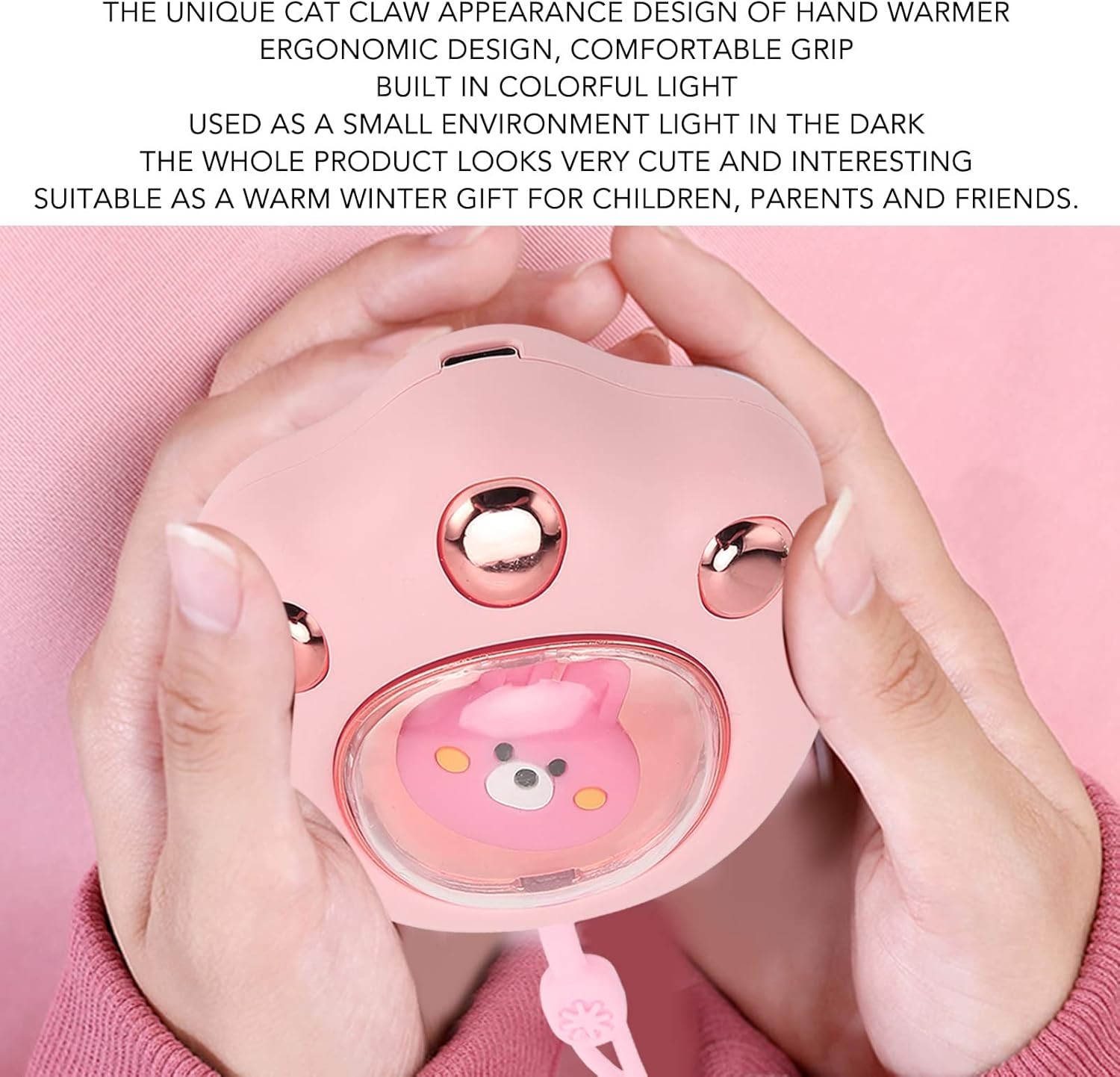 Electric Hand Warmer Cat Shape Portable Hand Heater with Built-in Ligh