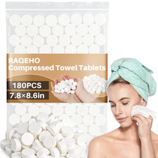 100 Compressed Towel Tablets - Disposable Face Washcloths Fast Drying Lightweigh