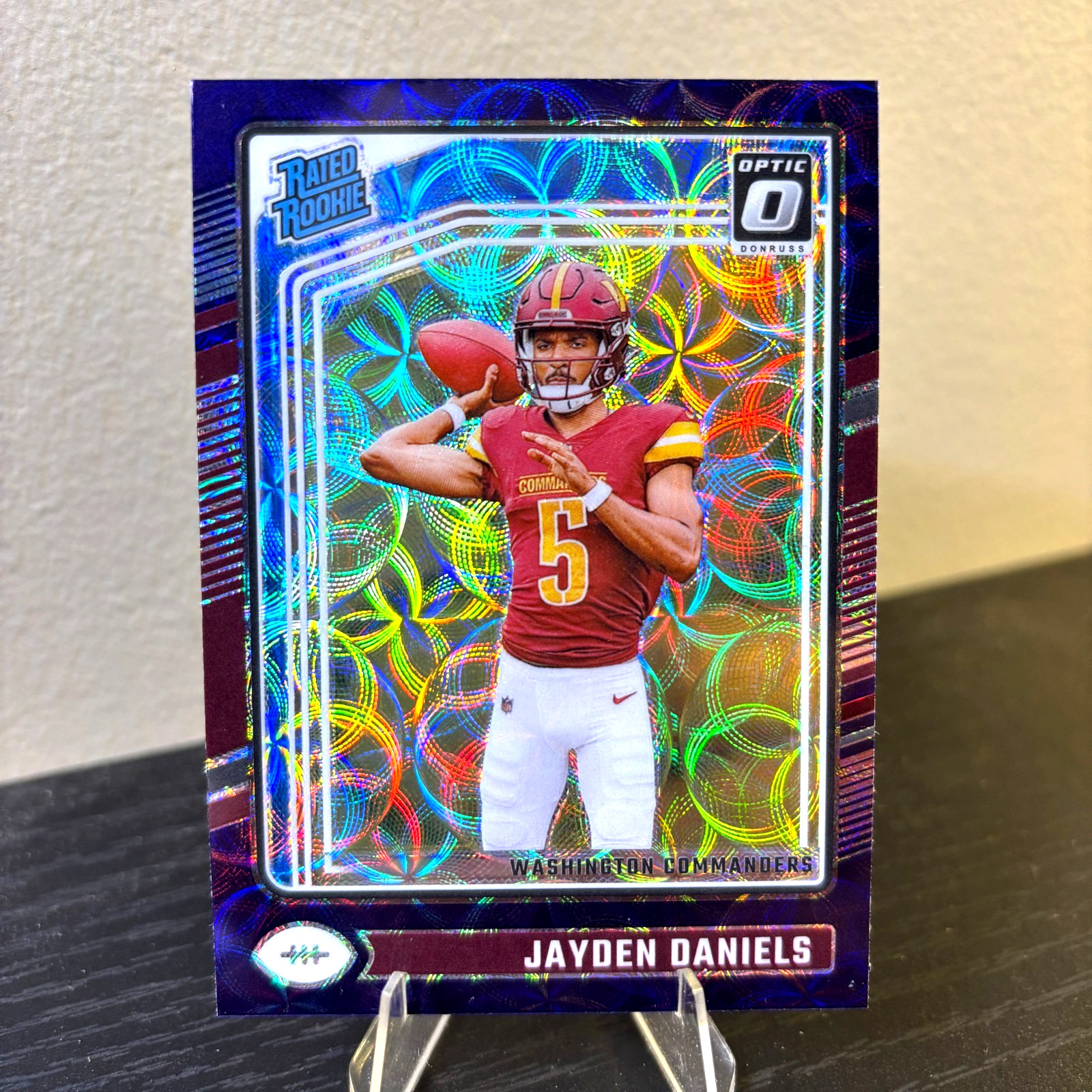 2024 Donruss Optic JAYDEN DANIELS (RC) Rated Rookie #248 Purple Scope PRIZM