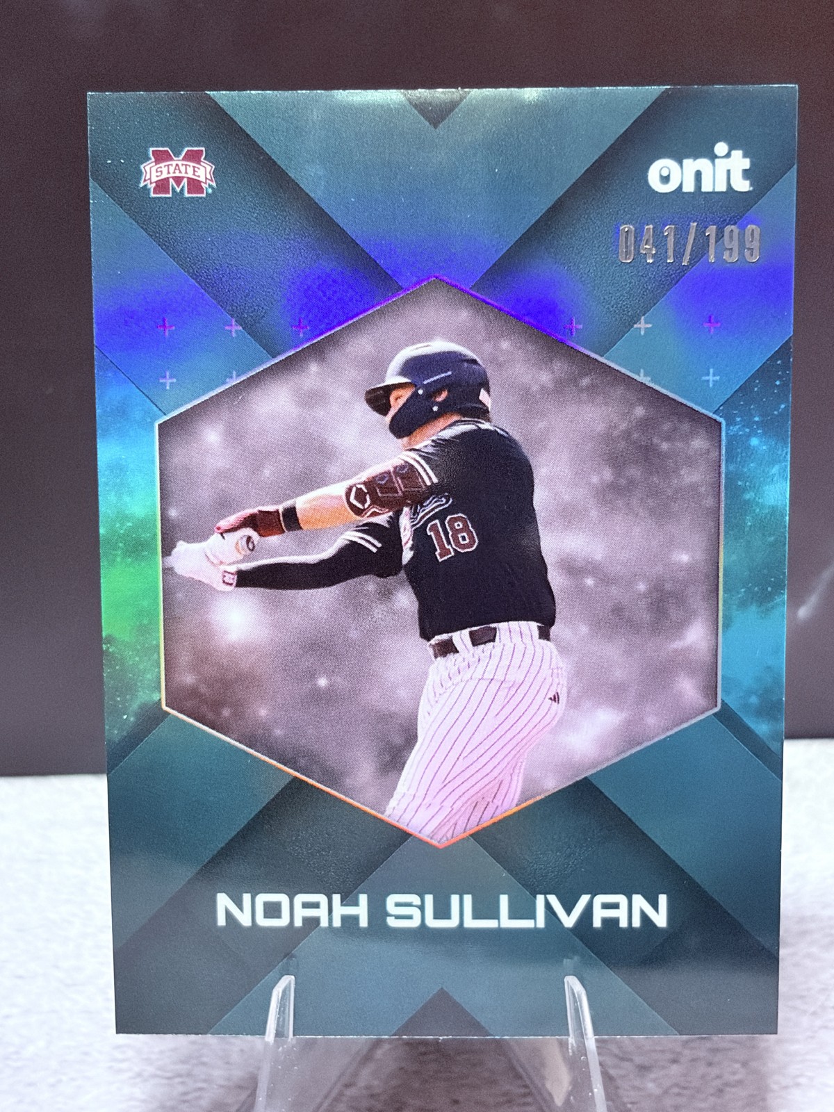 #25 Noah Sullivan 2026 ONIT Athlete Gravity Teal #/199 Mississippi State