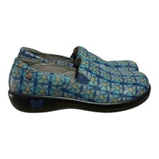Alegria Keli KEL-7602 Floral Blue Mosiac Slip On Nursing Shoes Women's 9.5