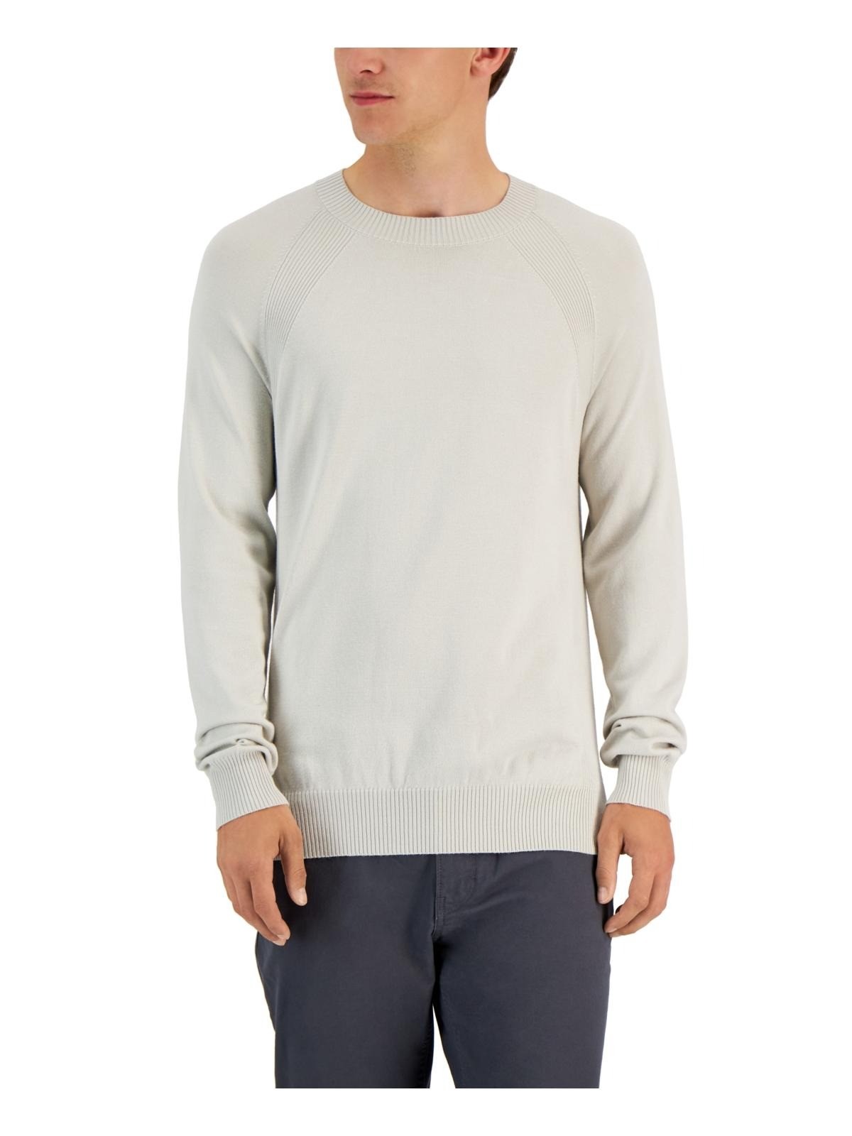 Мужской свитер реглан в рубчик обычного кроя от Alfani цвета Moonstruck-Средний 4190₽