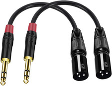  2Pack/6Inch XLR to 1/4 TRS Stereo Adapter,Xlr Male to 1/4 Inch 6.35Mm Balanc