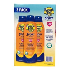 Banana Boat Sport Water and Sweat Resistant Ultra Sunscreen 50+ SPF (6oz, 3 pk.) 2.83 per gallon